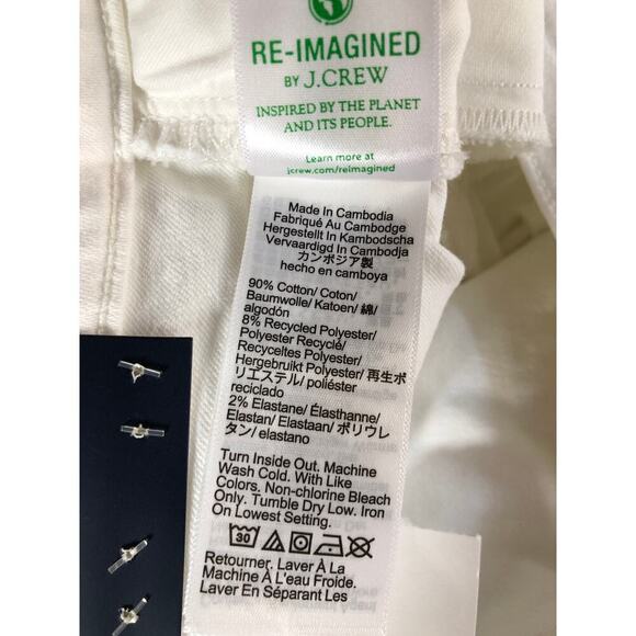 J. Crew Factory Mid Rise Flare Crop Signature Stretch Denim White NWT 28P - Picture 9 of 11